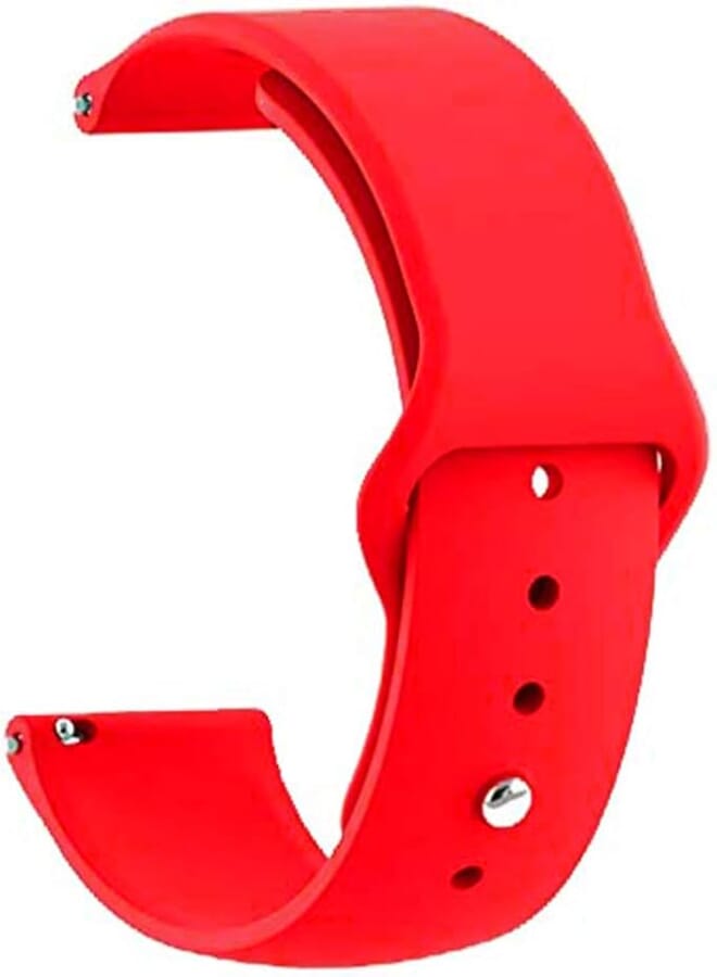 CELLUTION 22mm Soft Silicone Strap for Compatible with Samsung Galaxy Watch 46mm / Gear S3 Frontier/Classic, Amazfit Pace/Stratos/GTR 47mm - (Red)